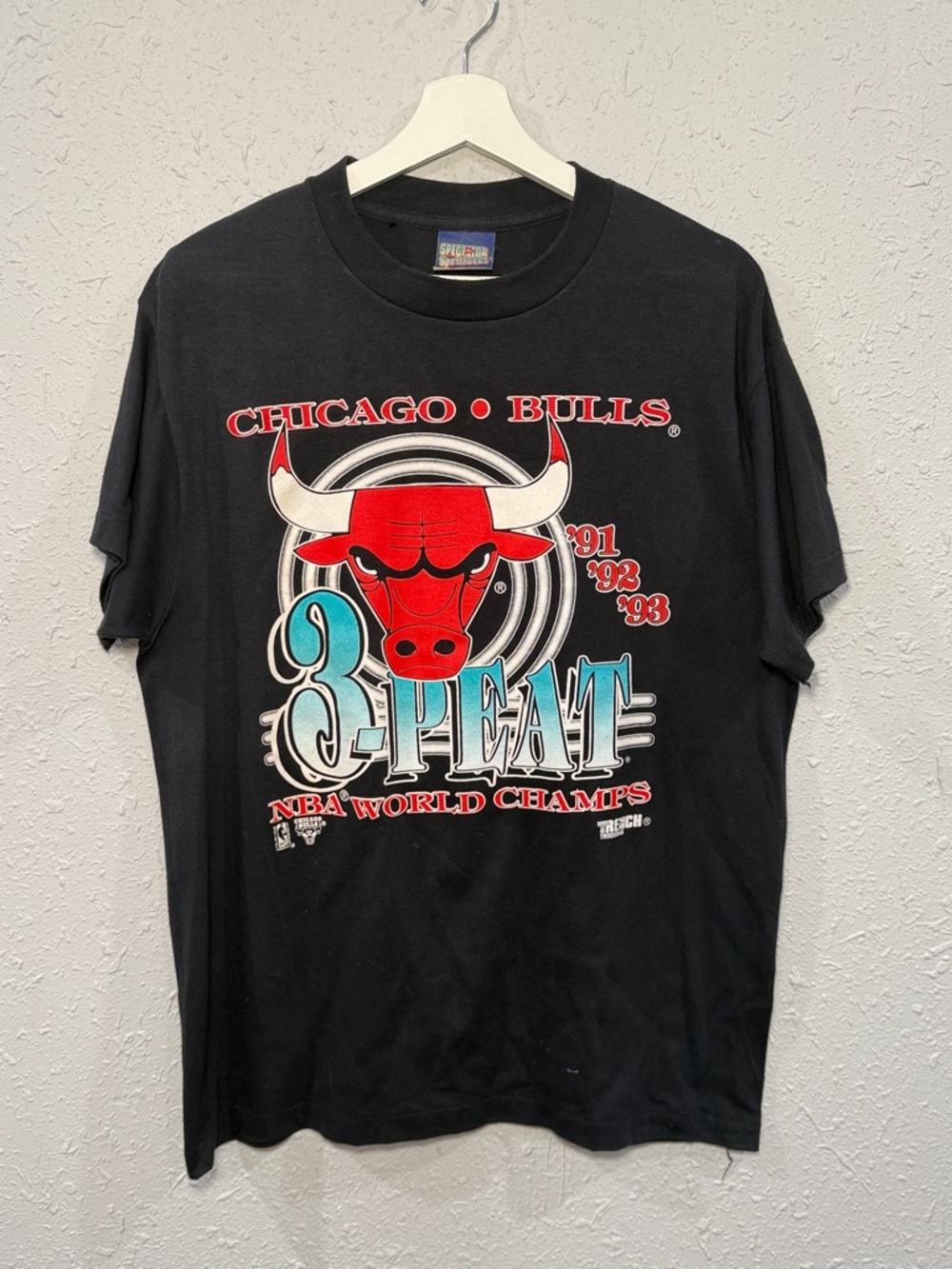 Vtg Chicago Bulls 1993 NBA Champions 3 Peat T Shirt Mens SZ L